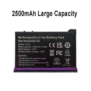 פעולה סוללה מצלמה אביזר + ערכת מטען 3.85v 2500mah סוללת ליתיום תחליף l-ion עבור insta360 x4 - Product Image 4