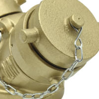 Raccord siamois en laiton type Y DN100 pour services incendie, vanne siamois double entrée avec bouchon