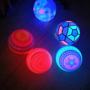 Juguete de deportes al aire libre nocturno para niños, Bola de rebote con luz Flash inflable, bola luminosa brillante para niños, venta al por mayor - Product Image 3