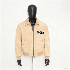 Veste en daim pour homme Doger Custom, veste bomber en daim, manteau décontracté, veste en <span class=keywords><strong>simili</strong></span> <span class=keywords><strong>cuir</strong></span> vintage avec strass - Product Image 2