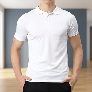 Polo pour hommes à manches courtes rouge, 100 % coton de haute qualité, technique brodée, respirant, tricoté uni, vente en gros - Product Image 4