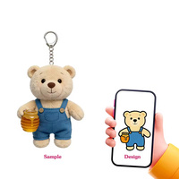 Porte-clés en peluche personnalisés professionnels, porte-clés d'entreprise, logo personnalisé, service d'usine OEM réaliste