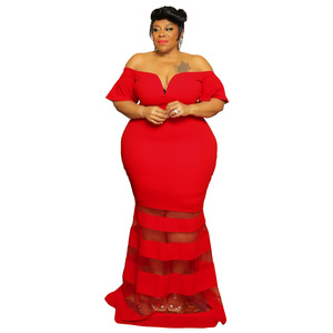 7789 Robe de soirée sexy transparente à col en V, grande taille - Product Image 5