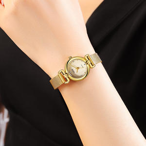 Petite montre pour femme en or, simple et élégante, chaîne en maille, quartz, tendance étudiante, montre-bracelet - Product Image 4