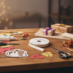 ริบบิ้นตกแต่ง ILAN กว้าง 2.5 ซม. ยาว 37 ม. ลายมาดริด สำหรับงานประดิษฐ์และตกแต่ง - Product Image 2