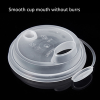 Cundao 90mm Bev Tek Plastique 2 en 1 Paille ou Sippy PP Couvercle de tasse avec deux bouchons pour boissons chaudes et froides