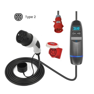 Chargeur EV portable Khons à prix d'usine, courant réglable 16A, triphasé, <span class=keywords><strong>Type</strong></span> <span class=keywords><strong>2</strong></span>, <span class=keywords><strong>Mode</strong></span> <span class=keywords><strong>2</strong></span>, 11 kW, charge rapide pour voitures électriques - Product Image 1