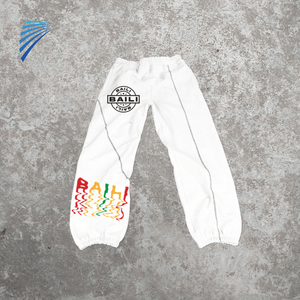 Pantalon de survêtement écologique délavé à la mode vintage avec logo personnalisé pour hommes - Product Image 1