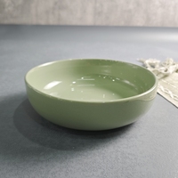 Usine de gros grès céramique couleur glaçure vert assiettes et bols ensemble de vaisselle