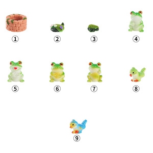 Ornement paysager miniature grenouille en résine, décoration animale faite à la main pour aménagement de jardin - Product Image 4