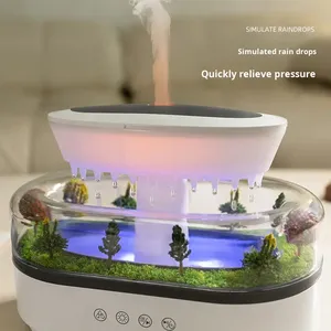 Rain Drop Aroma Humidificador White Noise Ultrasonic Aromatherapy Humidifier <b>Diffuser</b> with Night Light for Home and Bedroom Use - Product Image 3