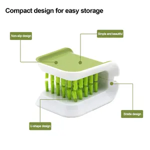 Brosse de nettoyage de ceinture de sécurité de voiture double face en U, outil de lavage de ceinture de sécurité automobile, nettoyeur pliable pour couteaux et couverts - Product Image 4