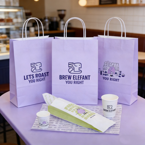 Bolsa <span class=keywords><strong>de</strong></span> Papel Kraft Marrón Desechable, Reciclable, Laminada y Resistente a la Grasa, Personalizada, con Base Cuadrada para Llevar Pan <span class=keywords><strong>de</strong></span> Tiendas <span class=keywords><strong>de</strong></span> Café - Product Image 4