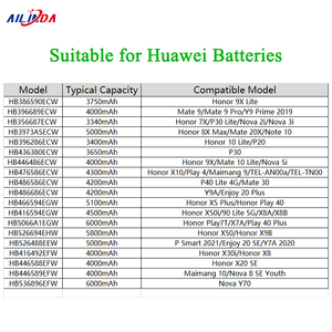 Batterie au lithium-ion rechargeable Ilinda 4000mAh HB416492EFW pour téléphones mobiles Honor X8 X30i Accessoires de batterie - Product Image 5