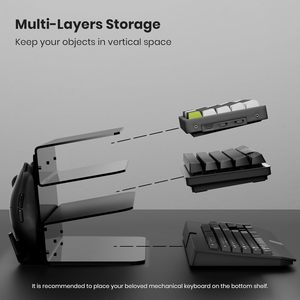 Yikola 3 tầng màu đen Acrylic bàn phím chuột lưu trữ giá tổ chức Máy tính để bàn với màn hình đứng khung chủ Bàn phím chơi Game chuột - Product Image 3