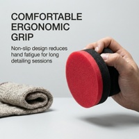 Éponge de cirage pour voiture HS-S002, applicateur de polissage en PU haute densité, forme circulaire, sans rayures, lavable, réutilisable, pour le detailing automobile