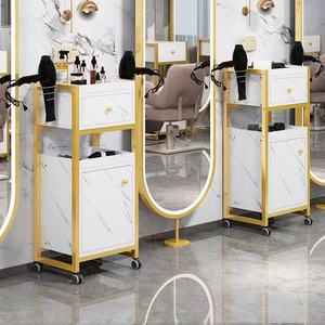 Muebles Modernos para Salón de Belleza en Color Dorado, Carrito de Peluquería de Diseño Simple con Gabinete de Almacenamiento - Product Image 6