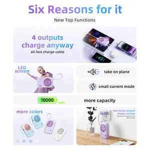 22.5w Power Bank With Triple Cable 2024 New Products Consumer ElectronicsW Fast Charge Power Bank For Iphone 15