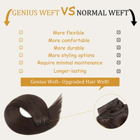 Genius-Extensions de Cheveux Gris Balayage à Platine Blonde, 18 Pouces, 50g, à Coudre, pour Femme, Invisible