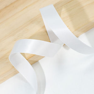 Factory Custom Recyclable 38mm Single/Double Faced Satin <strong>Ribbon</strong> Gift Printed <strong>Ribbon</strong> Roll Polyester Custom <strong>White</strong> <strong>Ribbon</strong> With Logo - Product Image 4