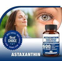 VitaHall Factory Supply - Capsules d'astaxanthine naturelle pure avec ginseng Panax et Ginkgo Biloba