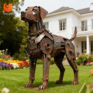 Escultura de Perro de Metal Reciclado, Decoración de Jardín de Estilo Industrial, Adorno para Patio, Popular en Internet - Product Image 5