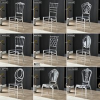 Chaise Napoléon en plastique PC Crystal pour hôtels, salles de banquet, mariages, auditoriums et activités extérieures, sans assemblage