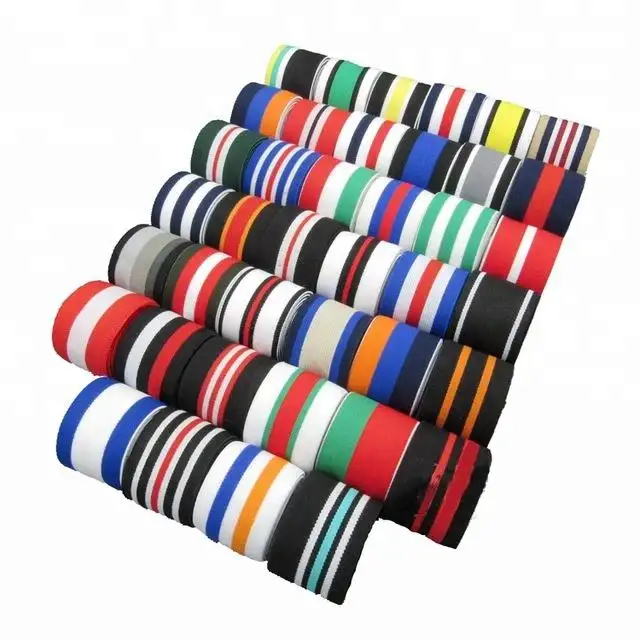 4CM Stock Stripe Colorful Soft Jacquard Thick Elastic Waist Band For Clothing Shoe Cuff