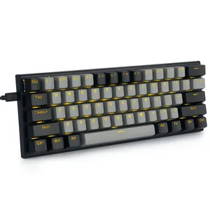 E-YOOSO Z11 Keyboard Gaming, Papan Ketik Mekanik Mini 61 Tombol Yang Dapat Diprogram