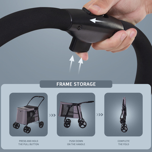 Cochecito <span class=keywords><strong>de</strong></span> Mascotas Desmontable, Carrito <span class=keywords><strong>de</strong></span> Viaje Plegable <span class=keywords><strong>para</strong></span> <span class=keywords><strong>Perros</strong></span> al Aire Libre - Product Image 4