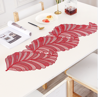 Nouveau Tapis de Table Décoratif Feuille Métallique en PVC Doré pour la Maison