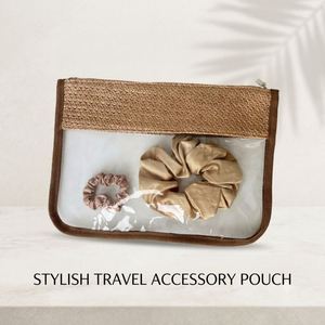 Eco-Friendly PVC Woven Cosmetic Bag Rattan Design Makeup <b>Pouch</b> for Women Travel Use - Product Image 4
