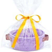 Panier de rangement en corde de coton poignée en cuir transfrontalière de vente chaude panier-cadeau en tissu pour le stockage de décoration de vacances