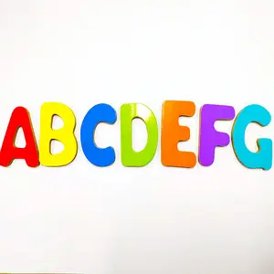 Magnetic wooden refrigerator magnets home decoration DIY Early childhood education magnet letter card