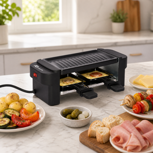 Mini-<span class=keywords><strong>raclette</strong></span> électrique pour 2 personnes, plaque antiadhésive, fondue à fromage, grill de fête Anbolife, certifié CE, populaire en Allemagne - Product Image 3