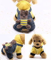 Chapeau de costume de chien dinosaure de dessin animé - Manteau chaud en peluche en coton de style occidental Kawaii pour animaux de compagnie, tenue d'hiver pour petits et moyens chiens et chats