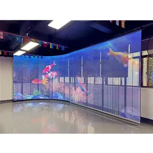 Transparent P3.9-7.8 Glas-LED-Bildschirm Video Dünnschicht-Bildschirm Video-Wandbild schirm für Einzelhandel geschäfte