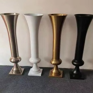 Vaso Decorativo da Terra in Ferro Dorato Stile Europeo a Forma di Tromba per Matrimoni, Soggiorno/<span class=keywords><strong>Sala</strong></span> da <span class=keywords><strong>Pranzo</strong></span> - Product Image 6