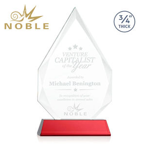 高贵水晶不规则多边形奖杯红基可定制奖创投行业年度表彰 - Product Image 2