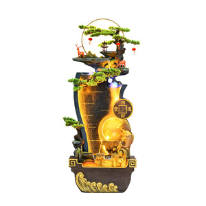 Fuente Decorativa Creativa con Cascada de Agua Circulante, Fuente de Pie para el Hogar, Estilo Chino Moderno, Atrae la Prosperidad - Product Image 5