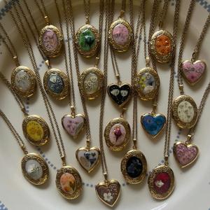 CAIOOCHE Bijoux <span class=keywords><strong>de</strong></span> mode Nouveauté Colliers Cœur en Perles Vintage en Cuivre Pendentifs Photo Romantiques Cadeau Fête des Mères - Product Image 2