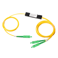 Kotak ABS Splitter Serat Optik 1*2, Pemisah Serat Optik 1310/1550nm Rasio Split Khusus SC/UPC 1X2 FBT PLC