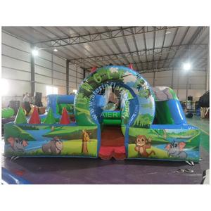 Parcours d'obstacles gonflable sur le thème de la <span class=keywords><strong>jungle</strong></span> et des animaux sauvages, location de château gonflable commercial pour enfants - Product Image 1