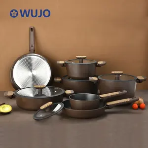 WUJO Kitchen Wear Cookware Non Stick Forged Aluminum Kitchen Ware Cooking Cookware Set