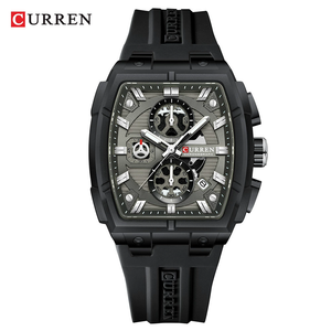 นาฬิกาข้อมือผู้ชาย CURREN 8488 หรูหรา ดีไซน์สี่เหลี่ยม ควอตซ์ กันน้ำ เรืองแสง โครโนกราฟ พร้อมฟังก์ชั่นวันที่ - Product Image 3