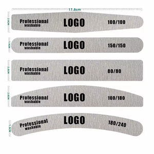 25 Pieces 100/180 Grits Nail Files and Buffers Professional Double Sided Emery Boards Manicure Tool for Acrylic Nails
