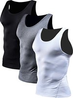 Débardeur de sport à compression sous la couche de base pour hommes Gilet de fitness d'entraînement serré Gilet de basket-ball élastique à séchage rapide