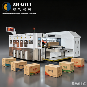 Máquina de alta velocidad para fabricar cajas de cartón, impresora flexográfica de 2, 3, 4 colores, máquina de impresión de cartón corrugado, ranuradora para fabricantes de cajas - Product Image 1