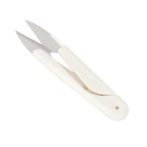 U Shaped <b>Sewing</b> Scissors Stainless Steel White Portable For Home Use Cross Stitch Thread Trimming - Product Image 4