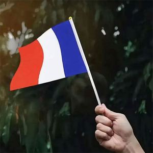 Promotional Double Sided Printed Design All Countries France <b>Mini</b> <b>Hand</b> Waving Flags Polyester Custom Logo Portable for Events - Product Image 4